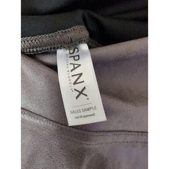 Spanx rare sample faux leather grey brown med pull on leggings - Picture 3 of 3